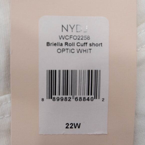 NYDJ Briella Roll Cuff Short In Optic White Plus Size 22 - Picture 5 of 9